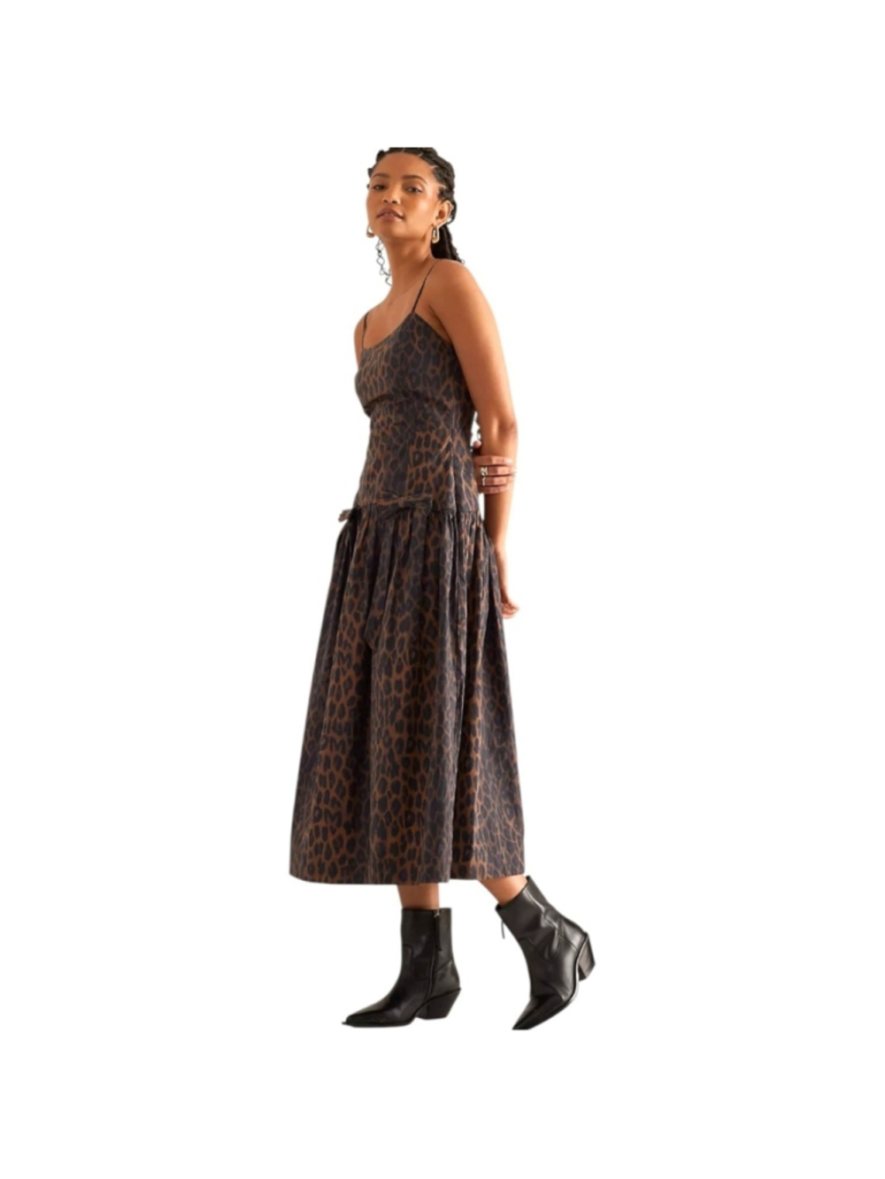 NWT $146 DAMSON MADDER Persephone Leopard Midi Dress UK 6 US 2 - Picture 4 of 7